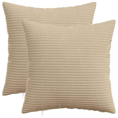 Pudebetræk HEERLEN gråbrun 45 x 45 cm cordfløjl - 2 stk.