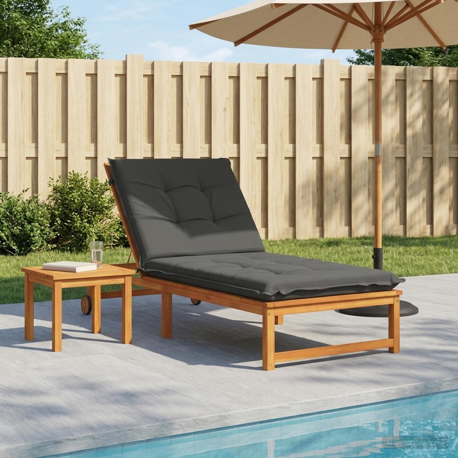 vidaXL Solseng Pude GEMERT 100% polyester Antracit 190 x 80 x 9 cm