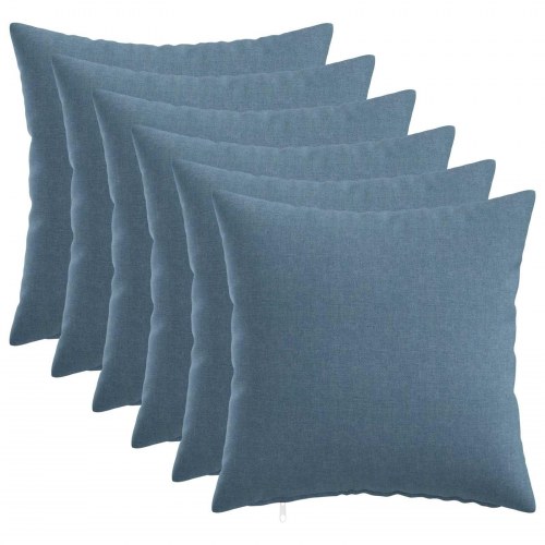 Pyntepuder 6 stk. HEERLEN jeansblå 50 x 50 cm