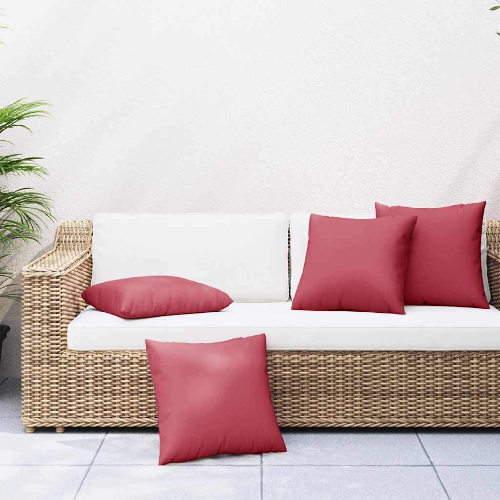 vidaXL sofahynder 4 stk. vinrød 60x60 cm stof