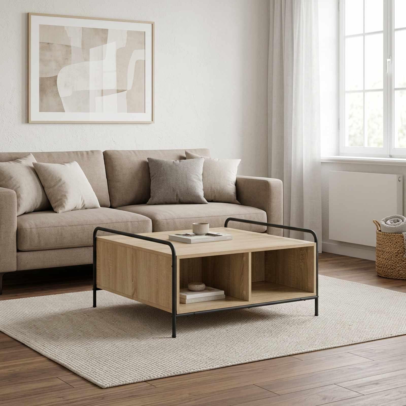 vidaXL Sofabord Sonoma-eg 50 x 49 x 41 cm Konstrueret træ
