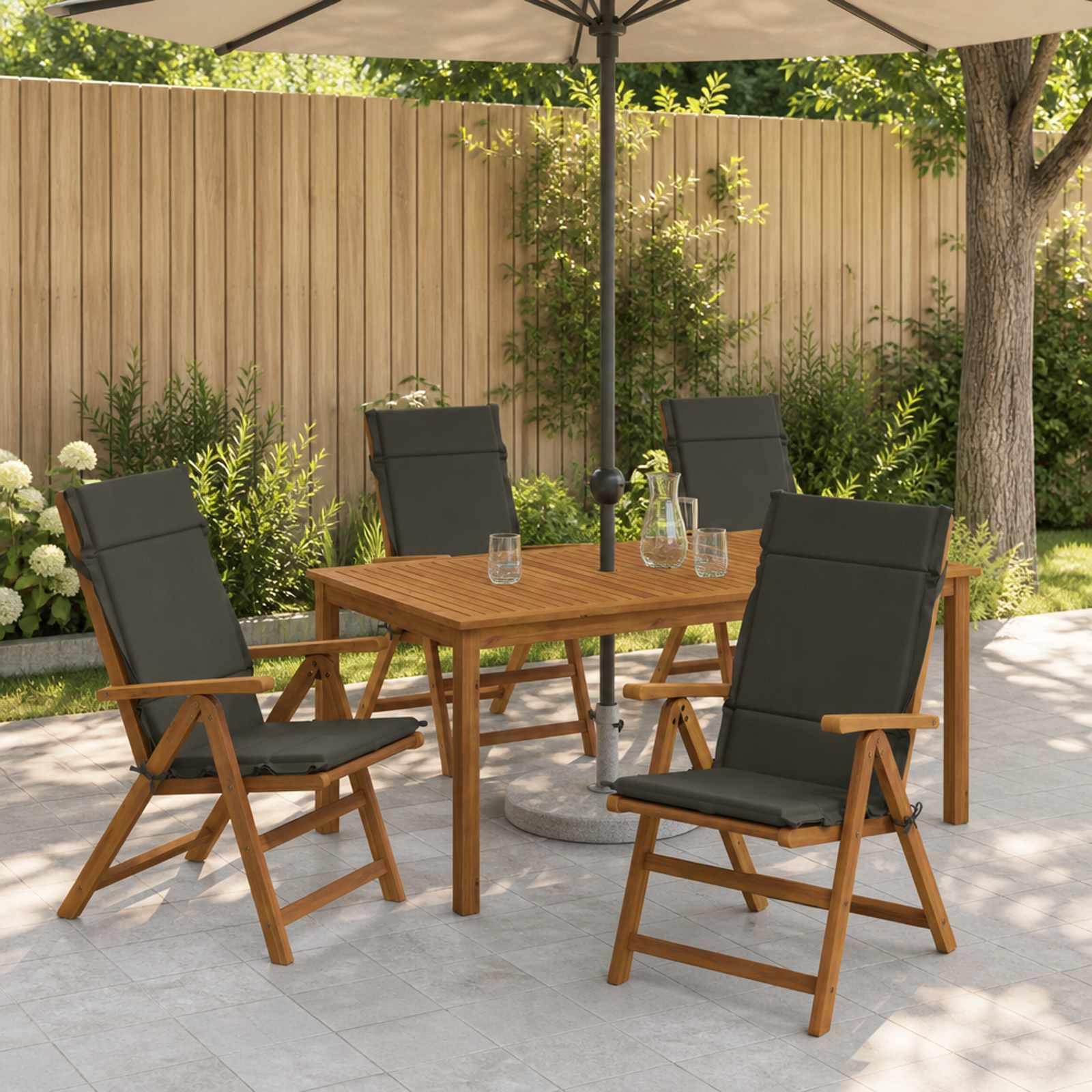 vidaXL 4-delt højt rygstol puder GEMERT 4 pcs 100% polyester Antracit