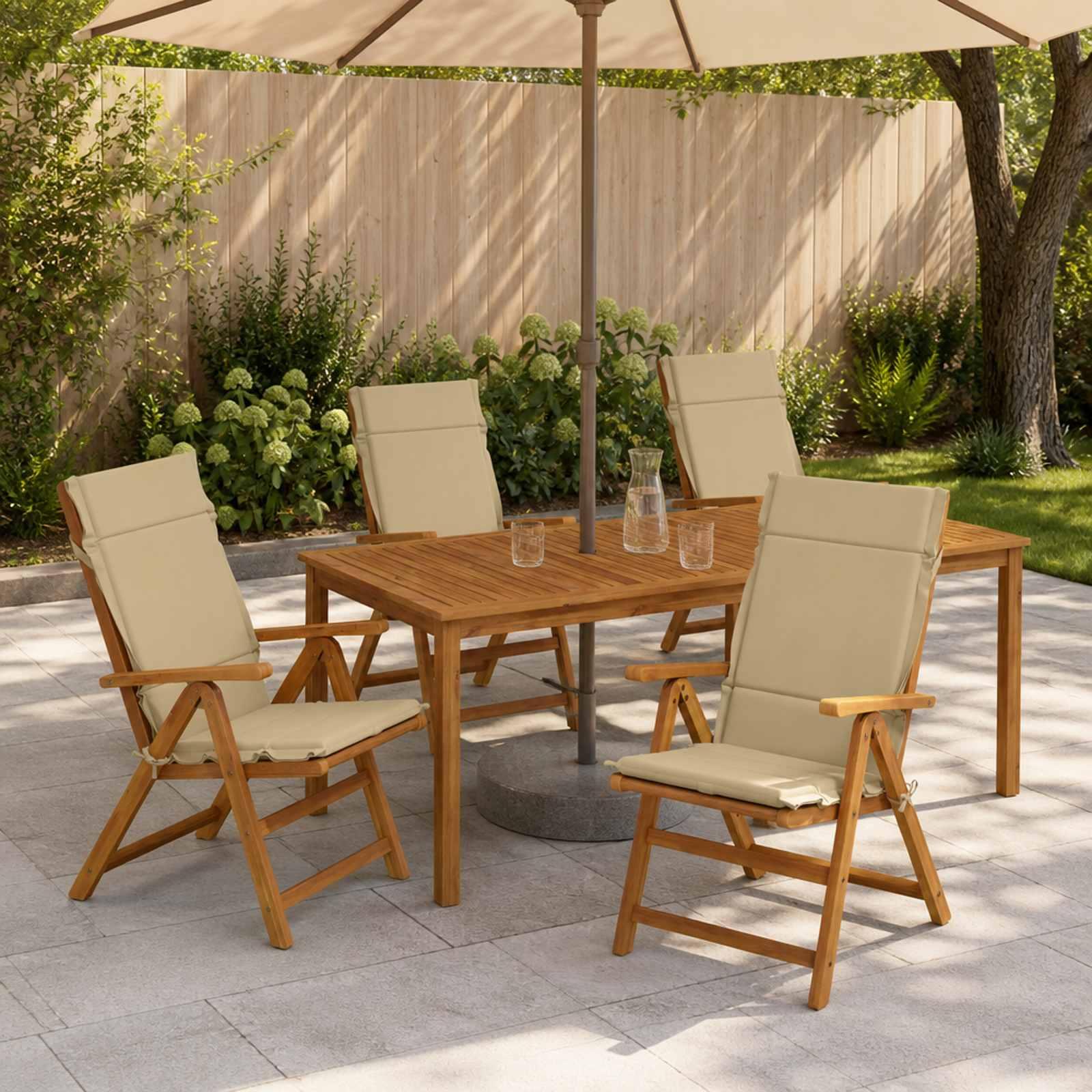 vidaXL 4-delt højt rygstol puder GEMERT 4 pcs 100% polyester Beige