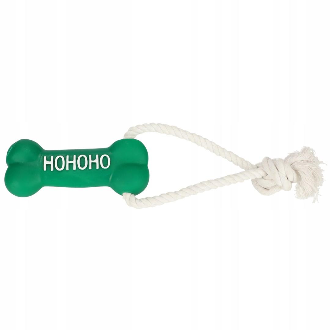 PAKA ZWIERZAKA hundelegetøj med reb og ben HoHoHo - grøn, 13 cm