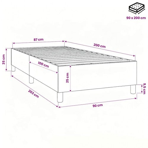 Boxspring sengeramme 90 x 200 cm - grøn