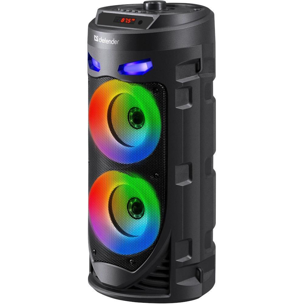 Defender CRASHBOOM Bluetooth 16W MP3/FM/SD/USB/AUX/TWS/LED/MIC/LCD KARAOKE speaker black + microphone + remote control
