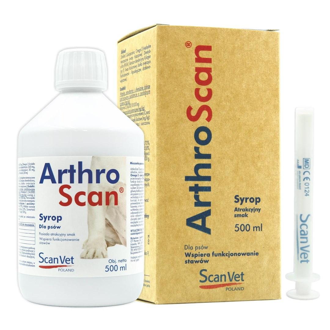 ScanVet ArthroScan sirup til hunde 500 ml - flydende kosttilskud til ledstøtte og voksne hunde