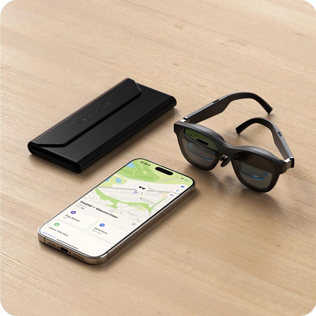 Satechi FindAll ST-LFAGCK - Taske for glasses - vegan-leather - MagSafe-kompatibilitet - vegansk læder - sort