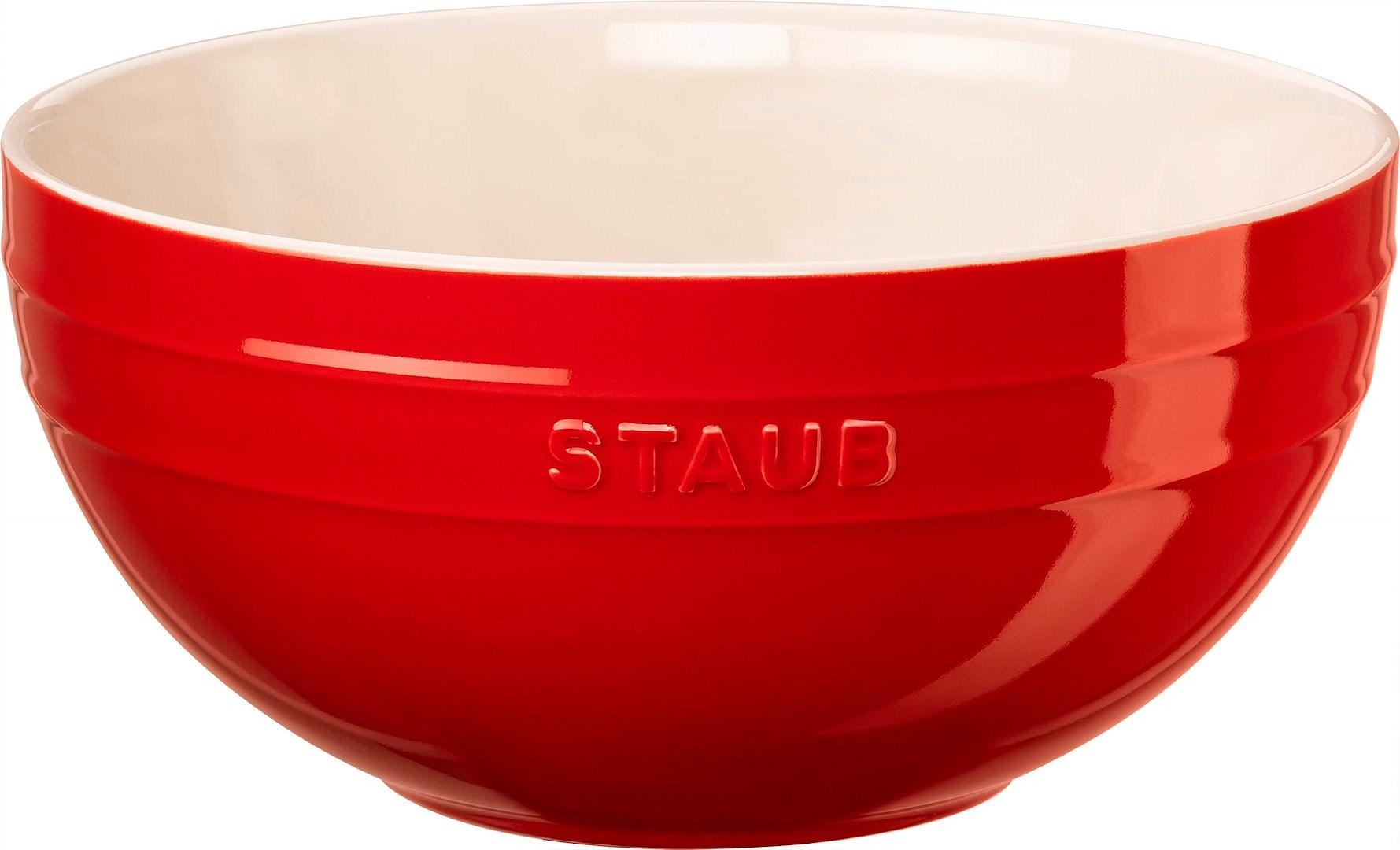 STAUB Rund keramisk skål, 24 cm, 3,2 l, rød, Staub Serving