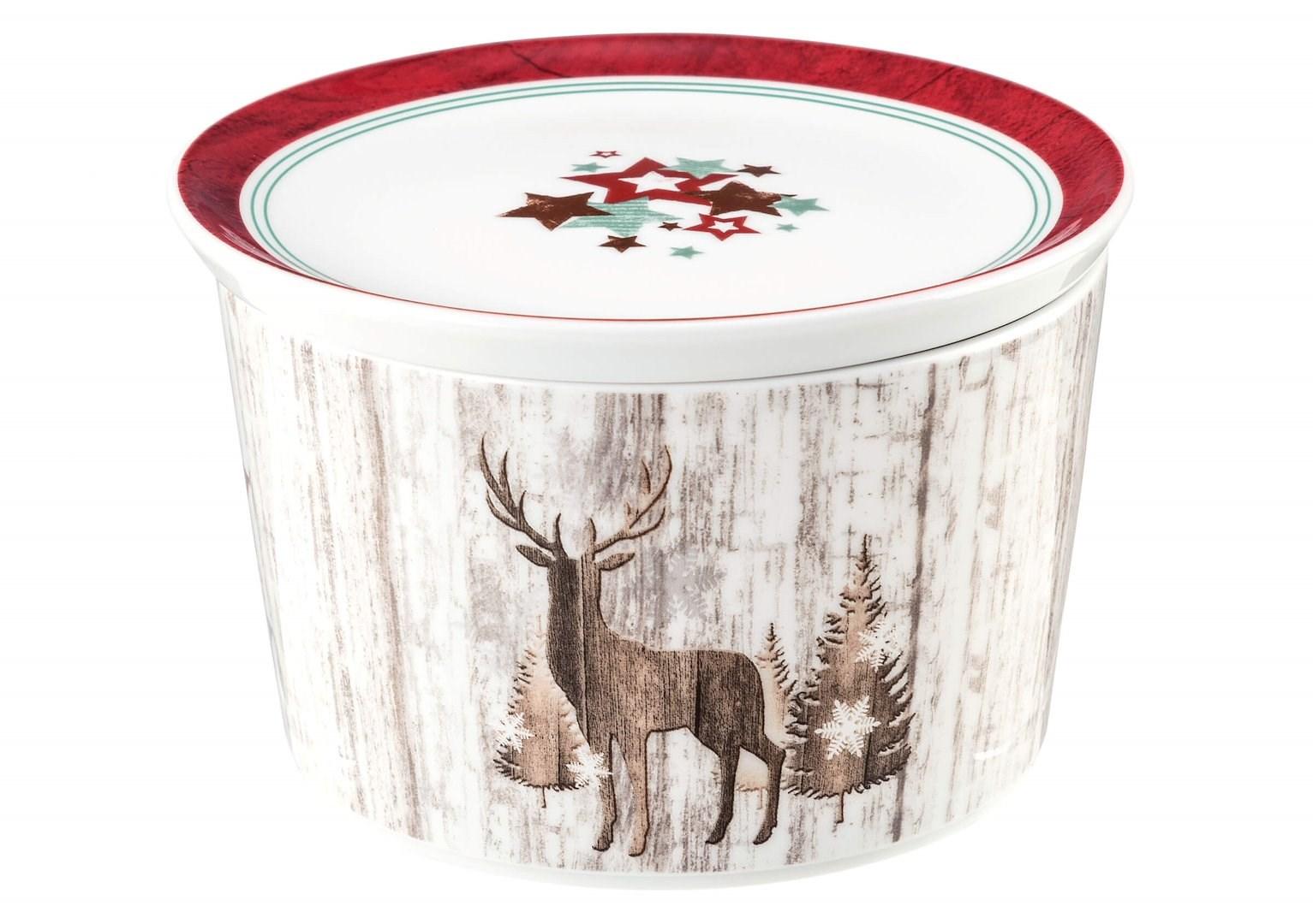 Seltmann Life Christmas skål med låg 14 x 9 cm - julemotiv med hjort