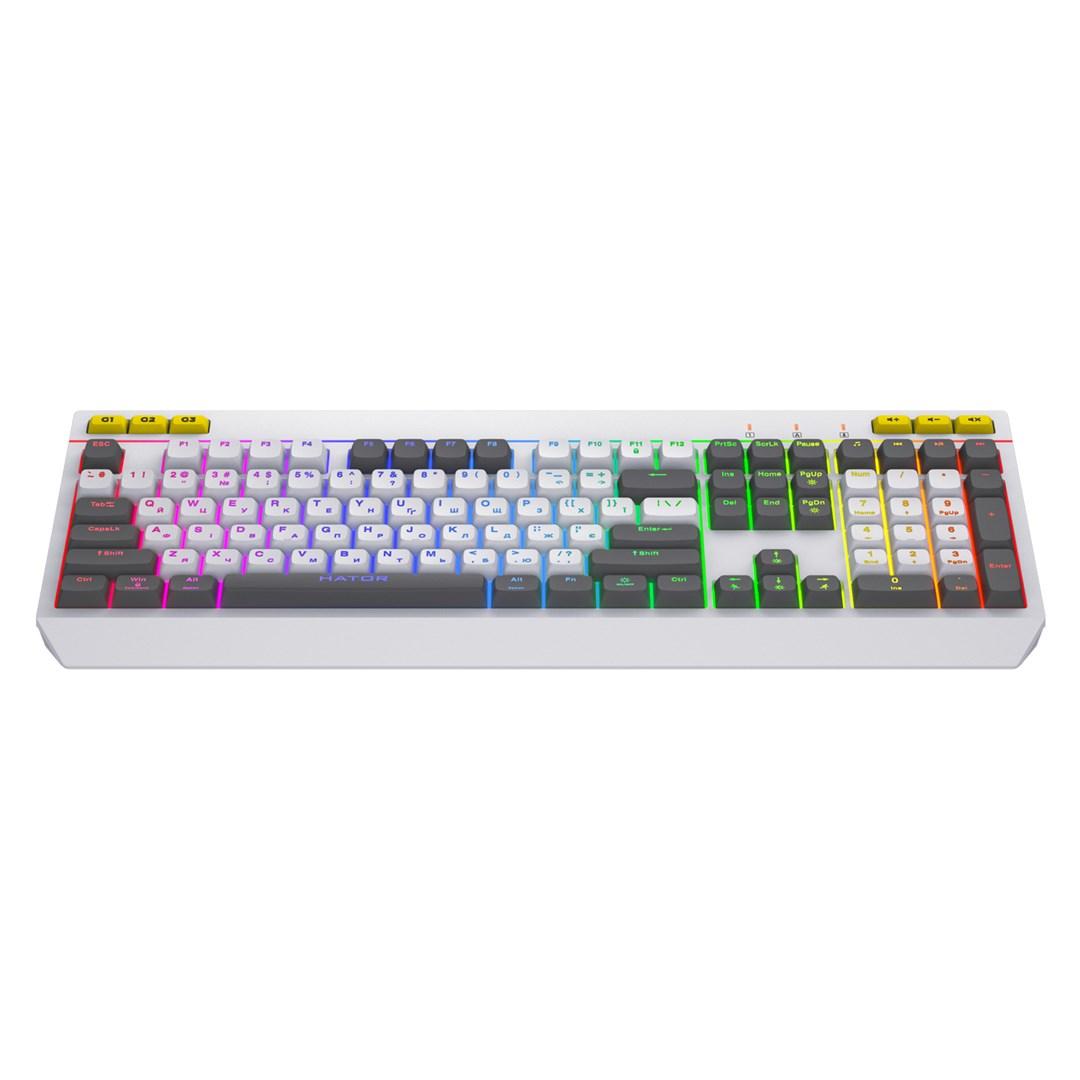 HATOR Icefall gaming tastatur USB QWERTY US English hvid med RGB baggrundsbelysning