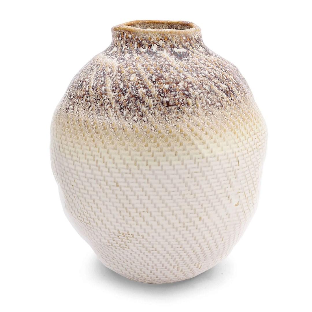 Spolia vase L - dekorativ vase i creme og brun