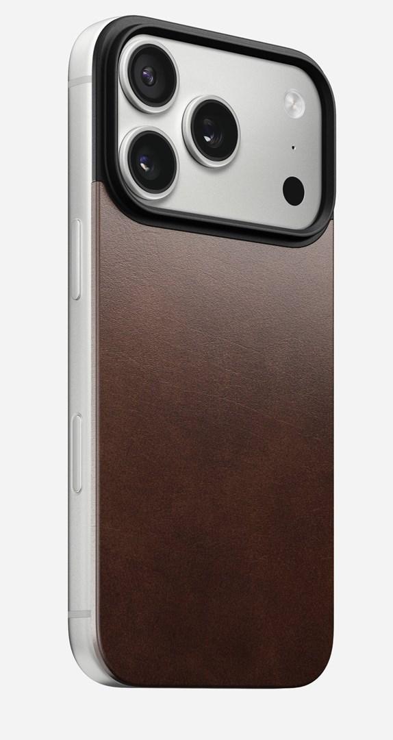 Nomad - Magnetic Leather Back - iPhone 17 Pro | Rustic Brown | Horween | MagSafe