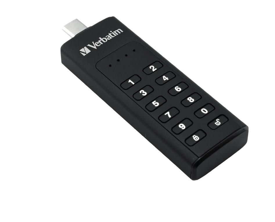 Verbatim Keypad Secure USB-C stik med kodebeskyttelse og AES-256 hardwarekryptering 32 GB - Sort
