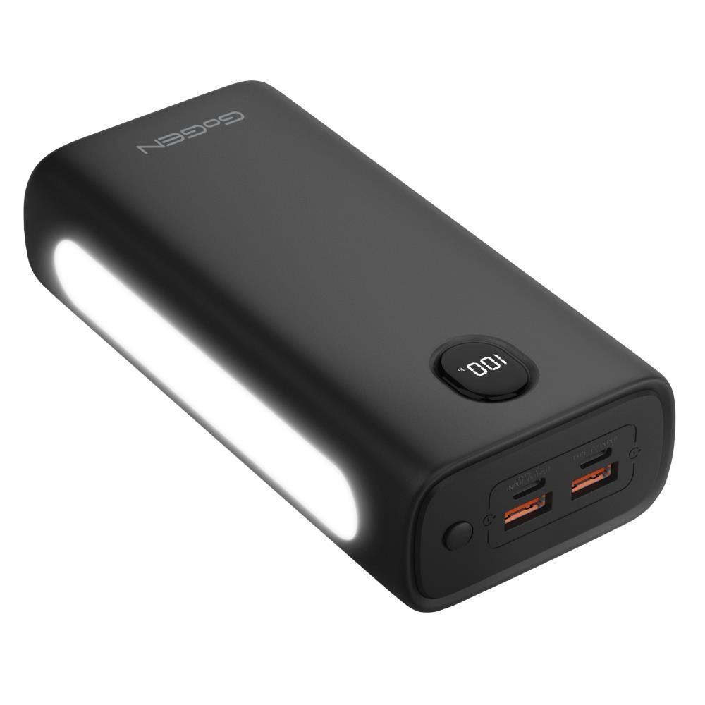 GoGEN PB300003B powerbank 30.000 mAh - sort med digitalt display og lys