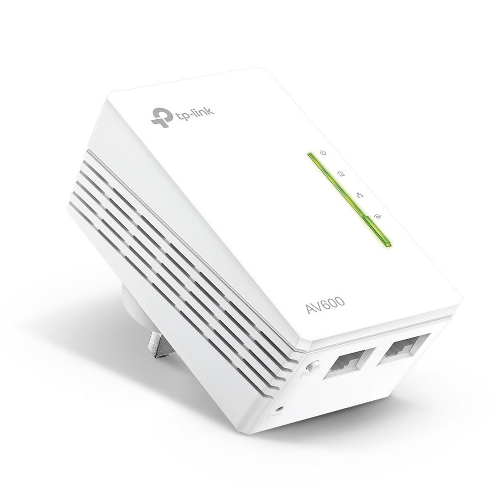 TP-Link TL-WPA4220 AV600 Wi-Fi powerline adapter og extender med 2 x Fast Ethernet-porte - hvid