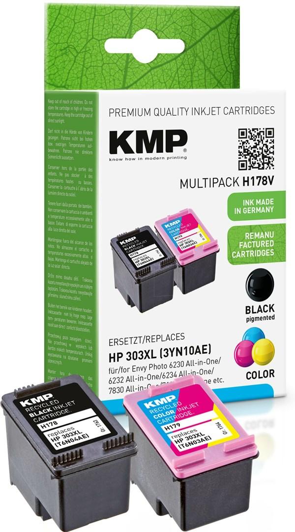 KMP kompatibel blækpatron multipack til HP 303XL - sort og farve, 2 stk., 600/415 sider