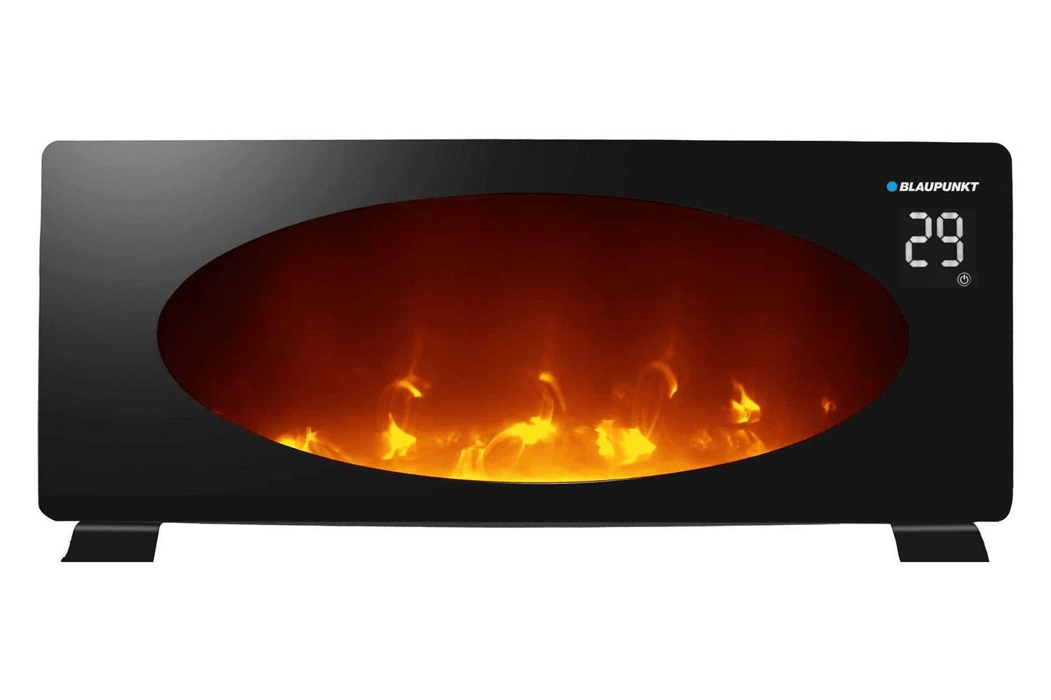 Blaupunkt HPC701 panelovn 2000 W i sort glas med vægmontering og LED-display