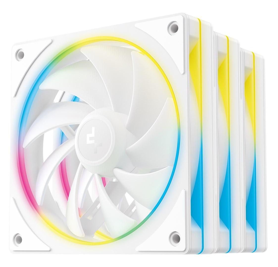 DeepCool FL12 SE WH 3-i-1 kabinetventilator 120 mm - hvid med multifarvet LED