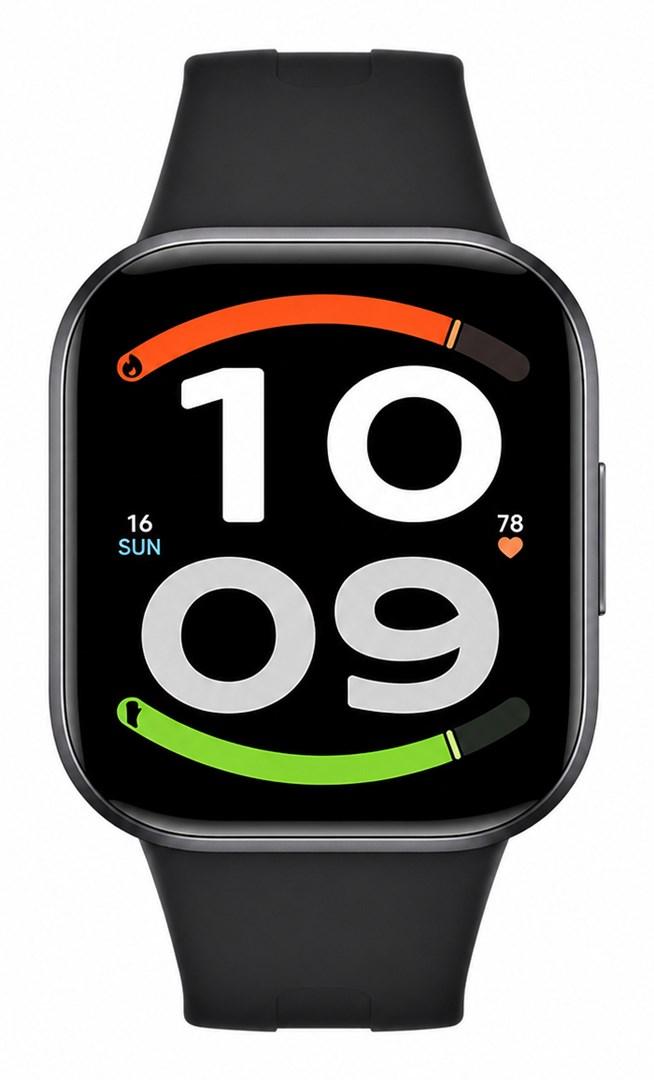Xiaomi Redmi Watch 6 Active 1,85" 46 mm smartwatch med GPS, AMOLED-skærm og sort TPU-rem