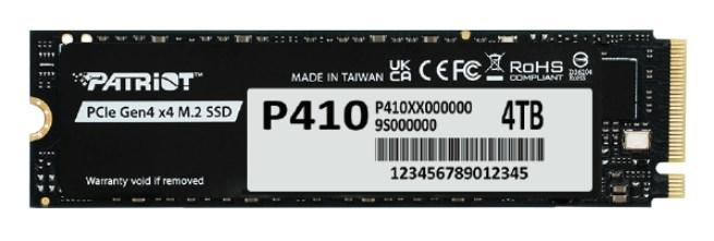 Patriot P410 4 TB M.2 NVMe SSD PCIe 4.0 x4 2280 intern SSD