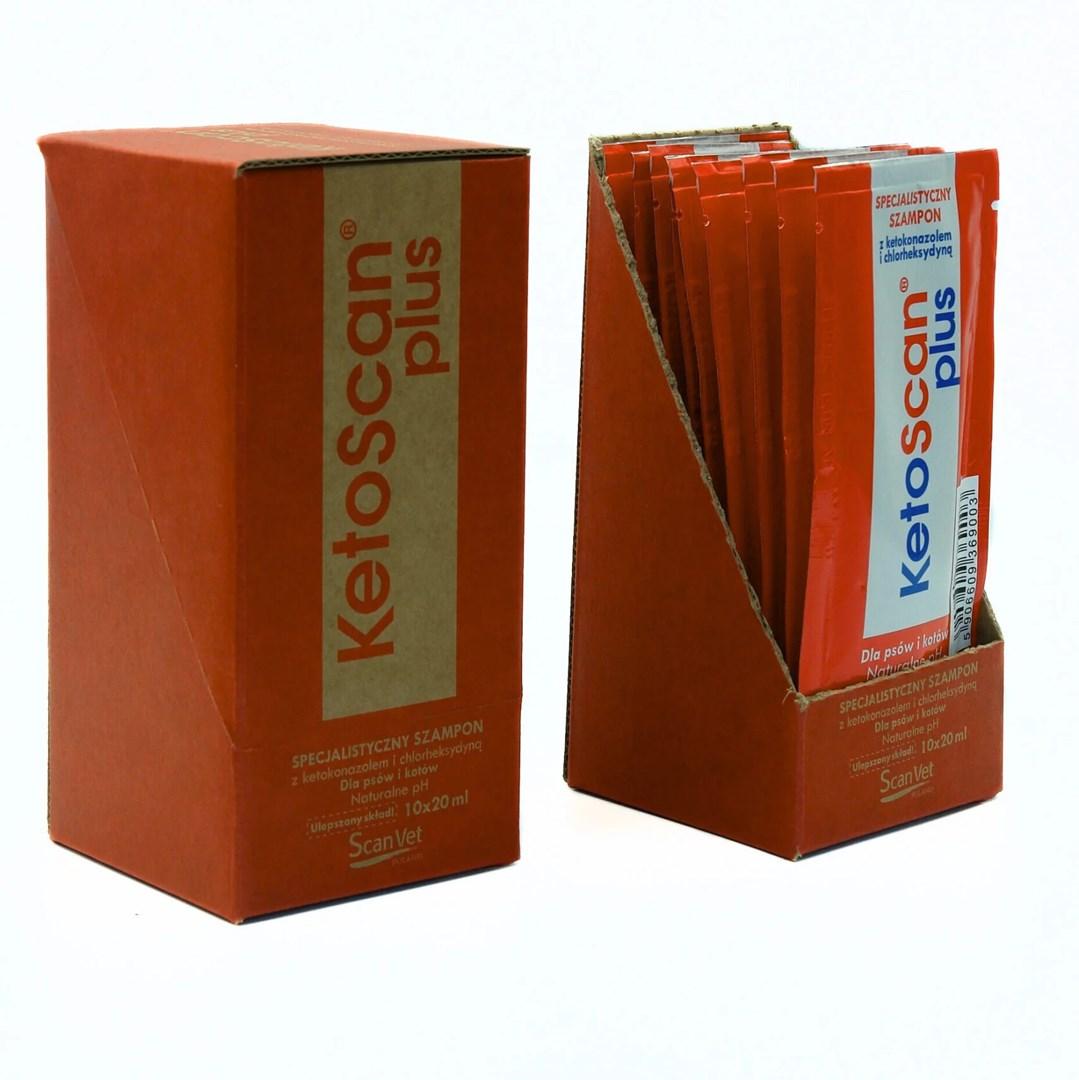 ScanVet KetoScan Plus specialshampoo til hunde og katte, 10 x 20 ml portionsposer