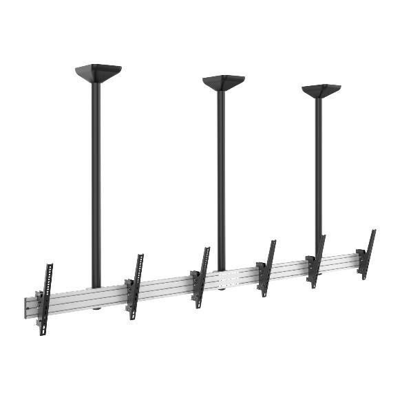 EQUIP loftbeslag til 3 skærme 45-50" - sort/sølv skærmholder med VESA 200 x 200-600 x 400