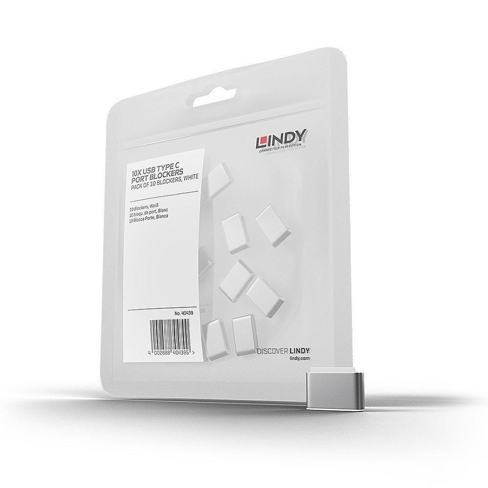LINDY USB Type-C portblokkere uden nøgle, 10 stk. - hvid blokering til USB-C-porte