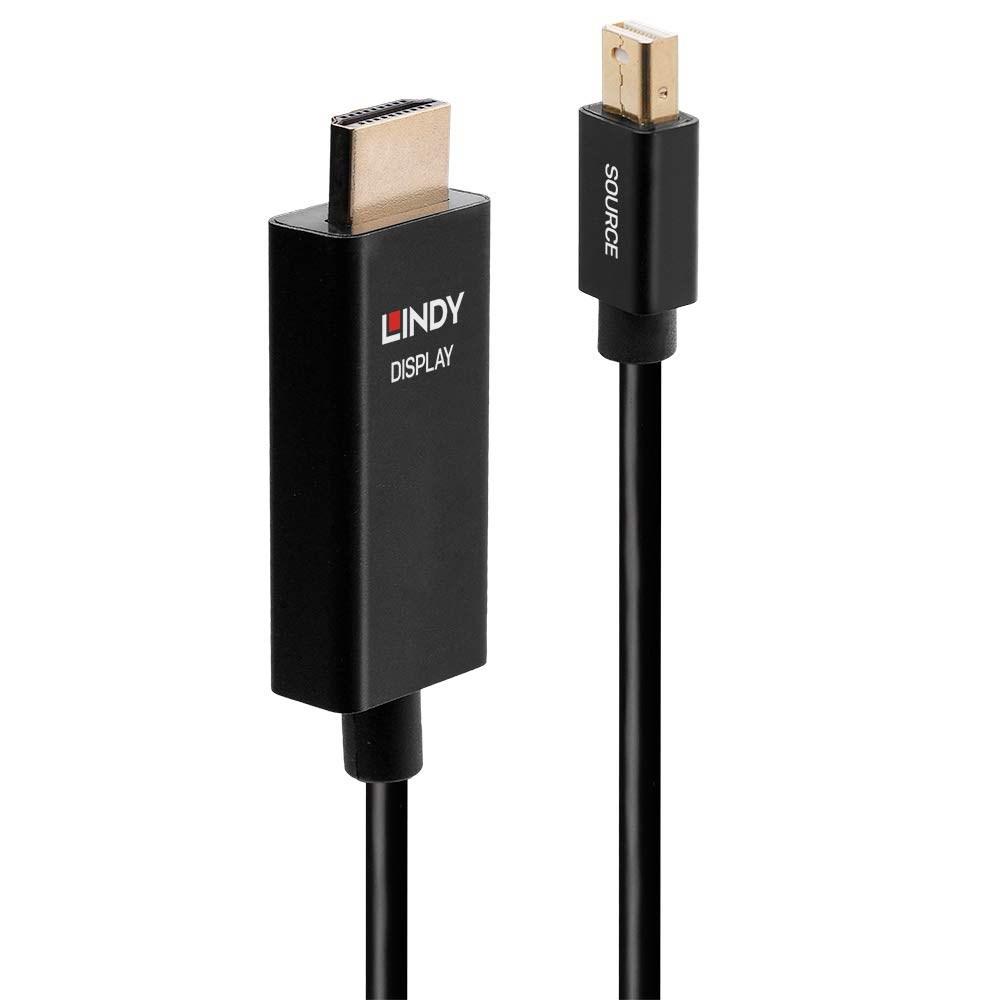 Lindy aktivt Mini DisplayPort til HDMI-kabel med HDR 3 m - 4K, HDMI 2.0, sort