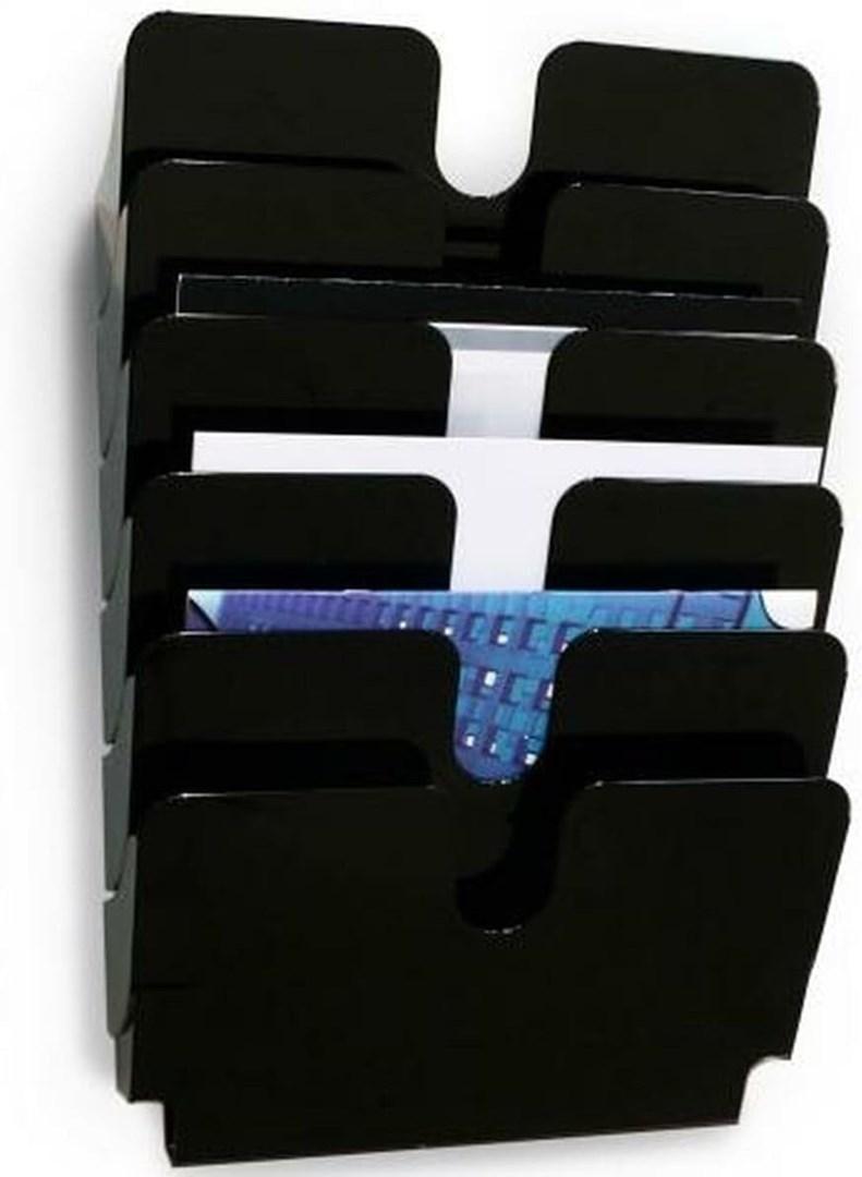 DURABLE FLEXIPLUS - Litteraturholder - vægmonterbar - 6 rum - for A4 - sort