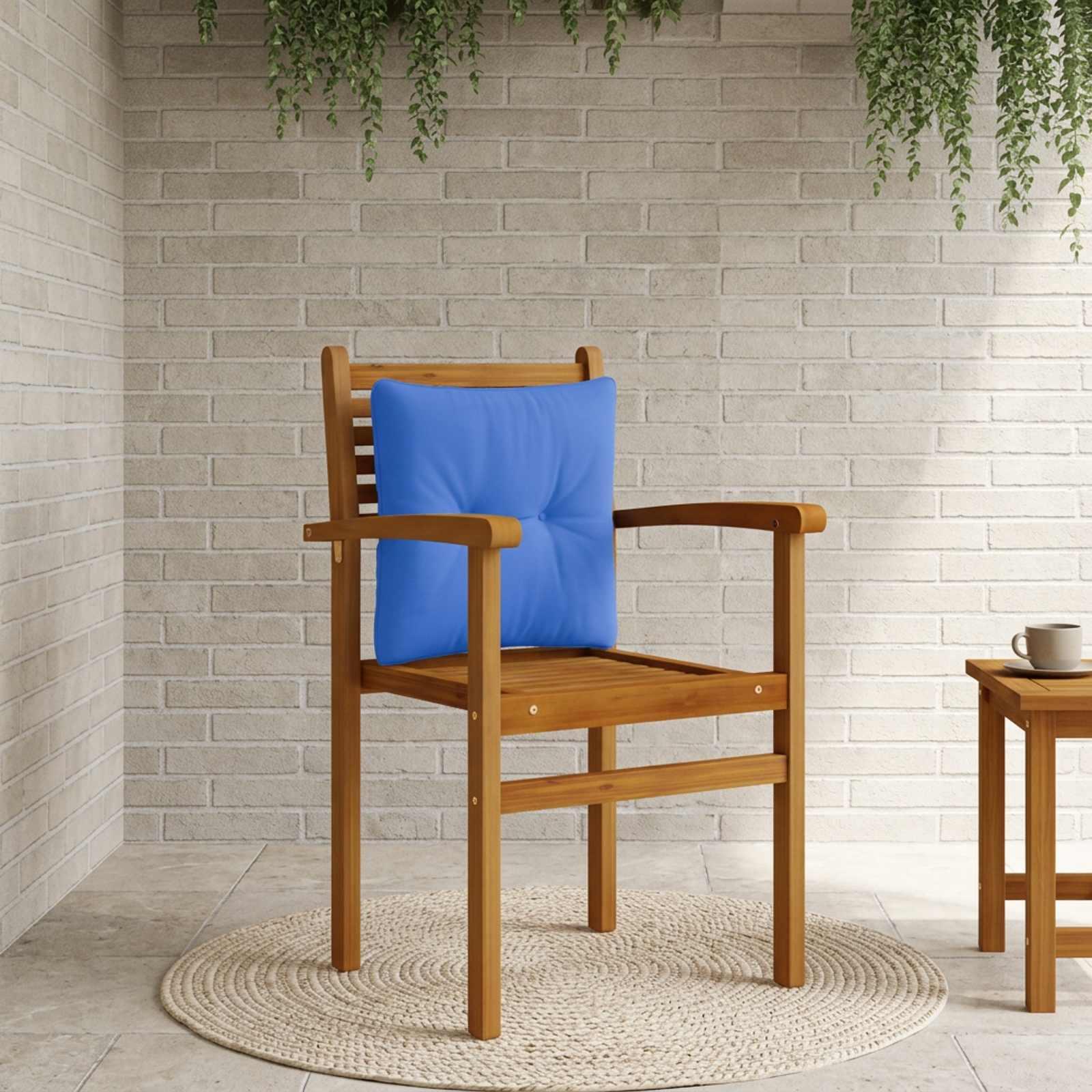 Rygpude PUTTEN i 100% polyester - kongelig blå 40 x 40 x 10 cm til inde- og udendørs brug