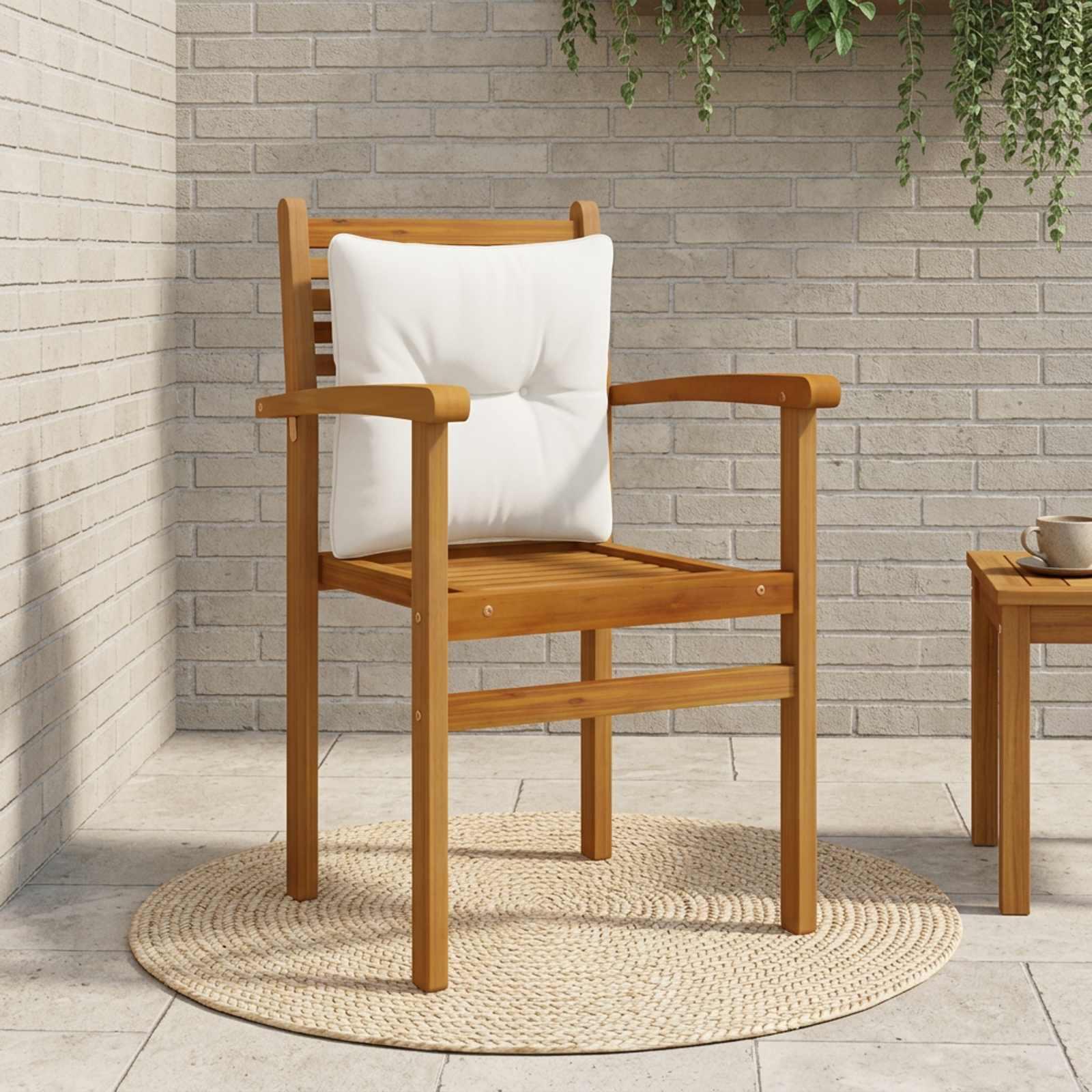 Rygpude PUTTEN i hvid polyester til indendørs og udendørs brug - 40 x 40 x 10 cm