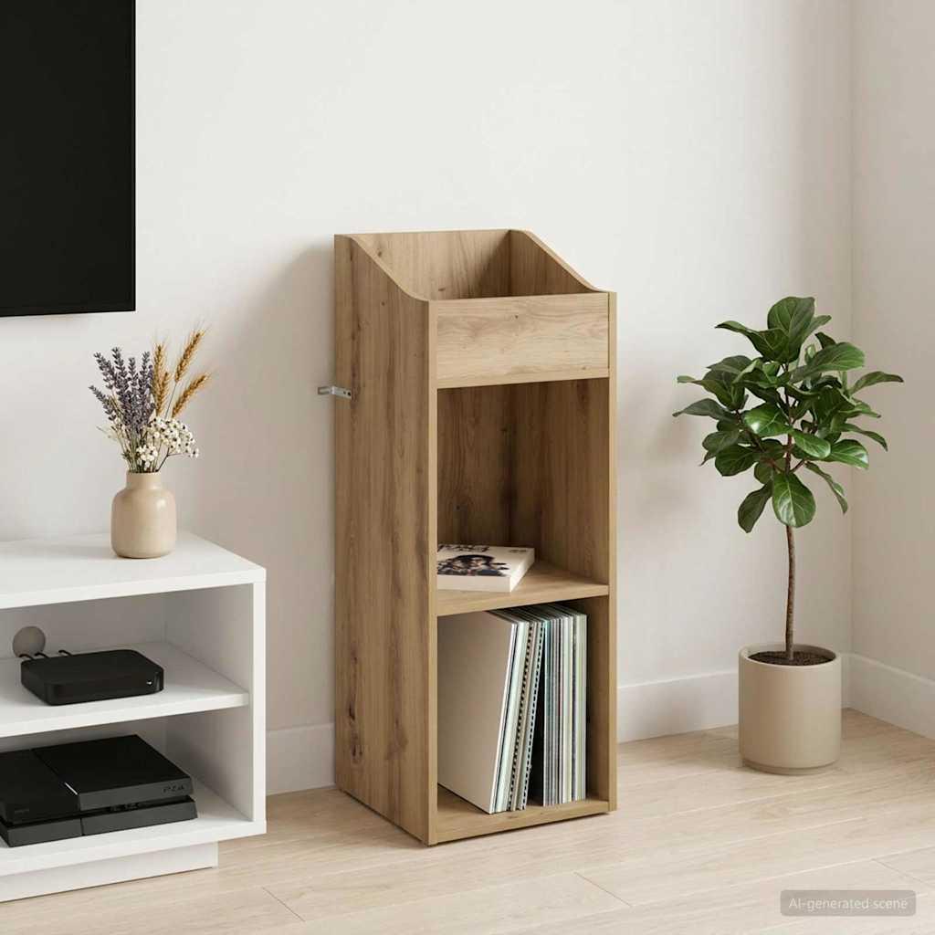 Pladeskab til vinyl i Artisan-eg 36 x 36 x 95,5 cm - konstrueret træ