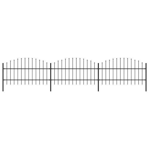 Havehegn med spydtop (0,75-1) x 5,1 m sort stål