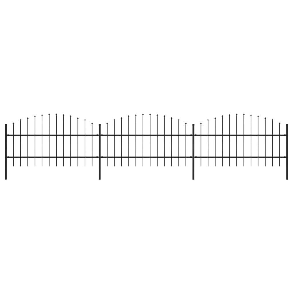 Havehegn med spydtop (0,75-1) x 5,1 m sort stål