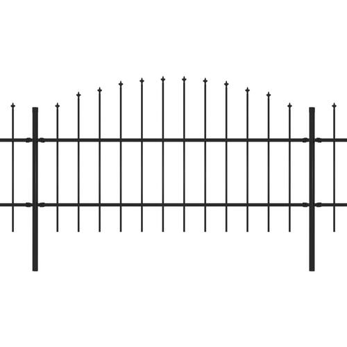 Havehegn med spydtop (0,75-1) x 5,1 m sort stål