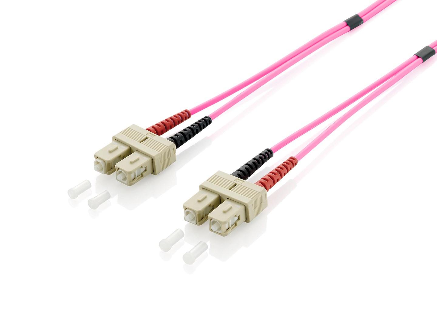 EQUIP SC/SC fiberoptisk patchkabel OM4 10 m - pink