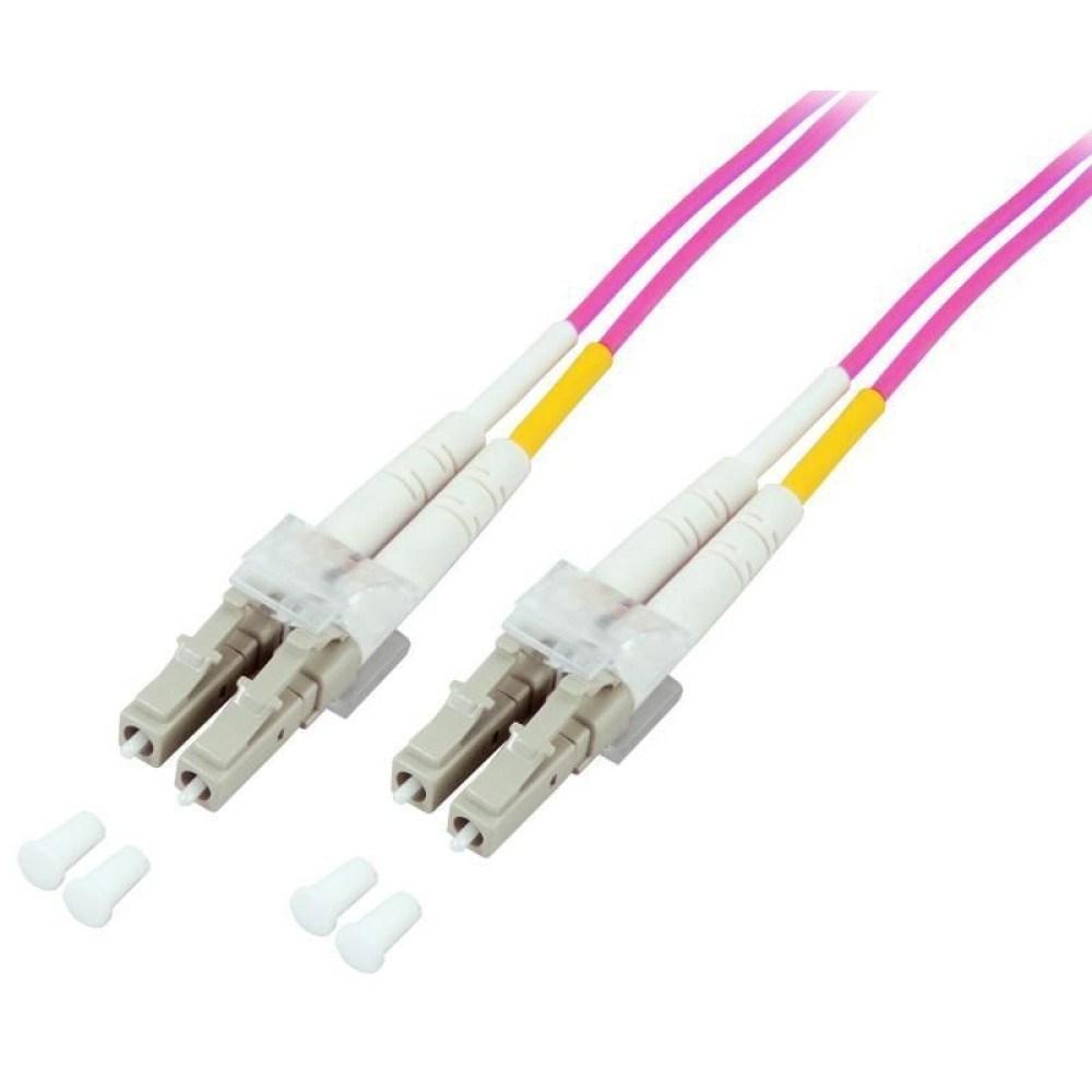 Techly LC/LC multimode OM4 fiberoptisk patchkabel 20 m 50/125, fuchsia, full duplex