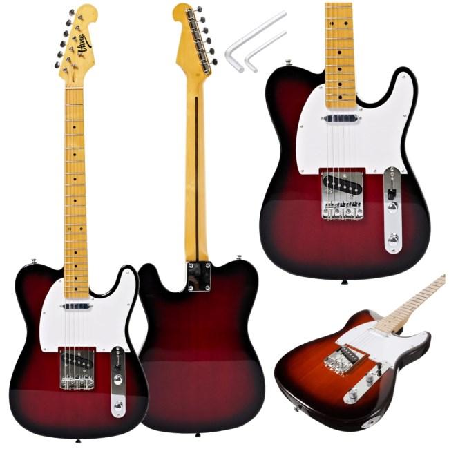 V-tone ETL39 RB 4/4 elguitar i Telecaster-stil - rød/sort