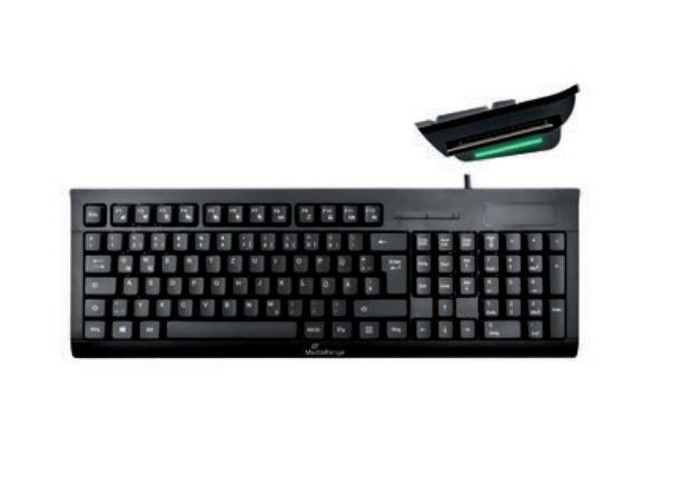 MediaRange MROS114 kontortastatur med USB, QWERTZ tysk layout og numerisk tastatur - sort