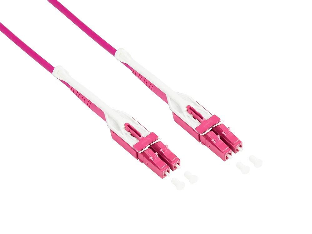 Fiberoptisk InfiniBand-kabel LC til LC OM4 multimode full duplex 15 m - Violet