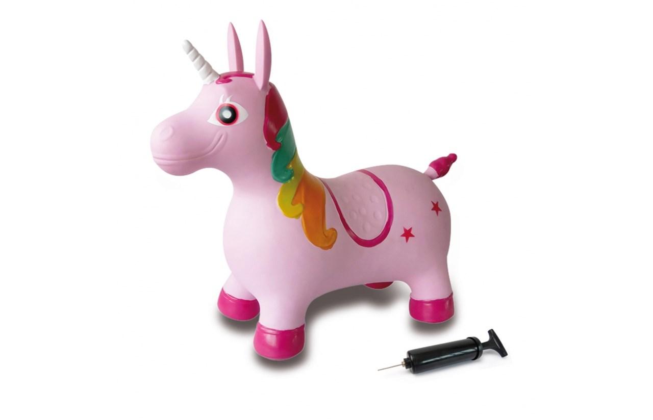 Ride-on enhjørning til børn fra 1 år - sort, pink og hvid, 60 x 30 x 52 cm