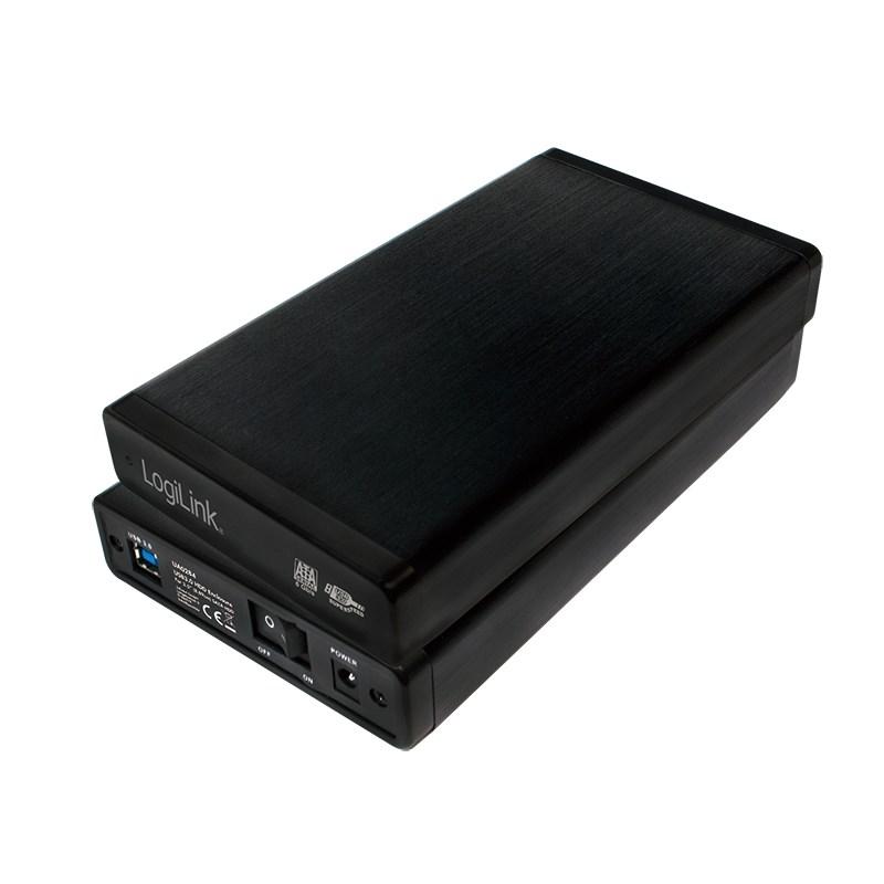 LogiLink UA0284 eksternt kabinet til 3,5" SATA harddisk med USB 3.2 Gen 1 - sort