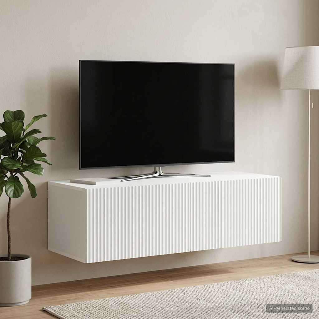 vidaXL Væghængt TV-skab Hvid 98 x 41 x 30 cm Konstrueret træ