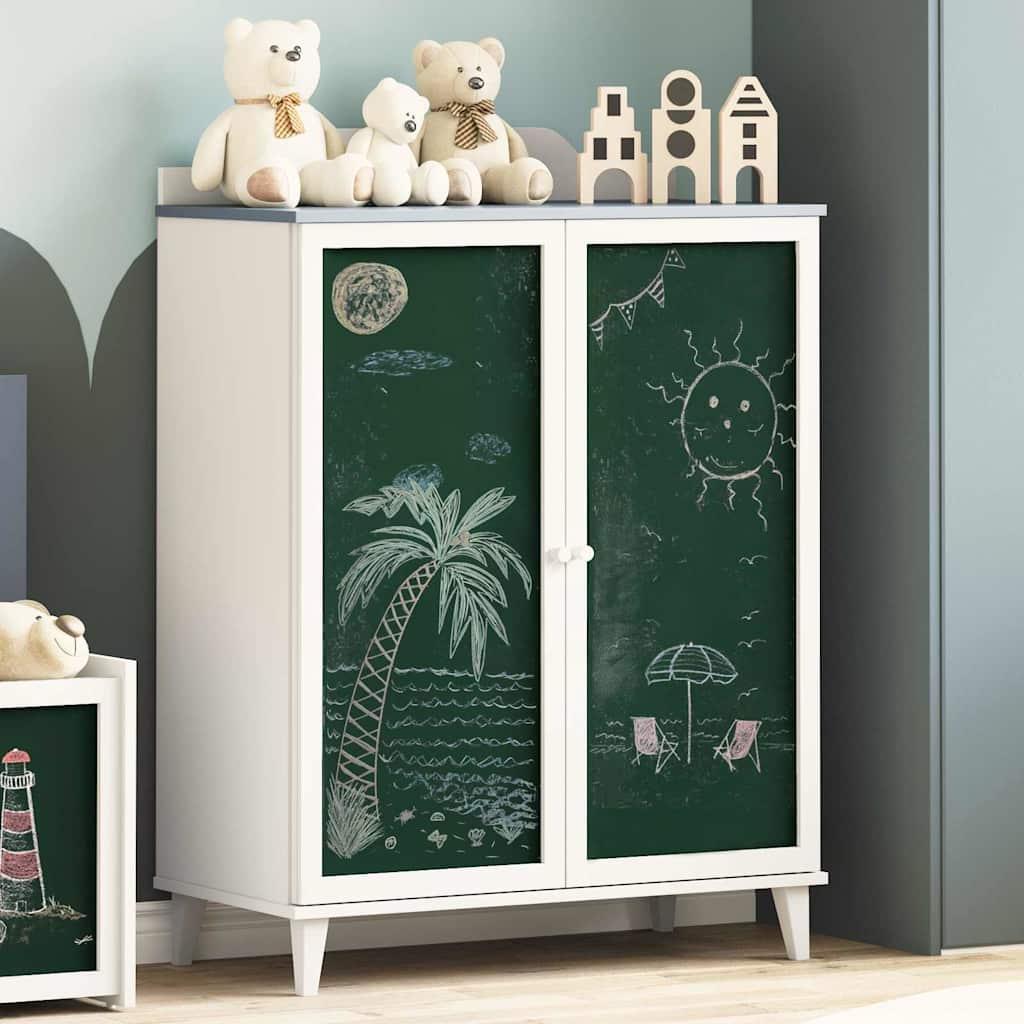 vidaXL Børns kreative opbevaring ROROS Grå og Hvid 80 x 40 x 110 cm