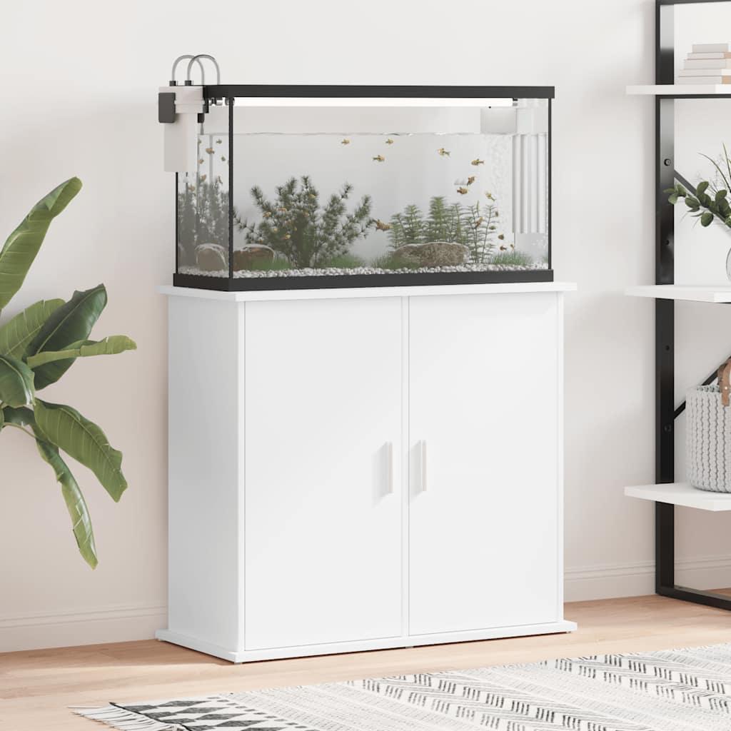 Akvariebord 81 × 36 × 73 cm i konstrueret træ - hvid