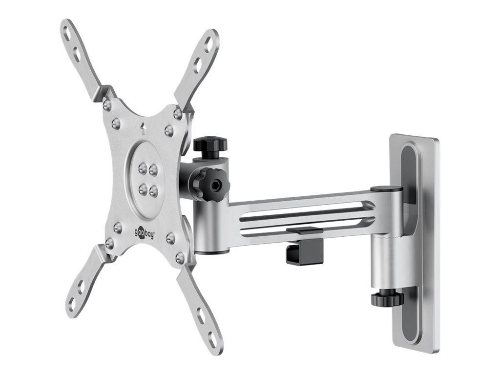 Goobay 71988, 75 x 75 mm, 200 x 200 mm, -45 - 55°, -90 - 90°, Aluminium, Stål, Sølv