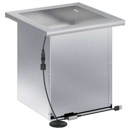 Plantekasse med LED 2 stk. - sølv 30 x 30 x 30 cm