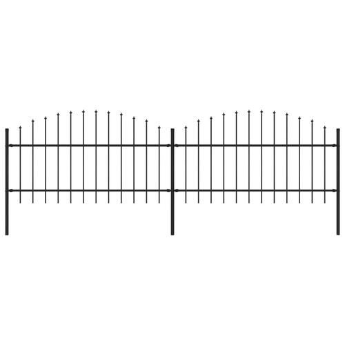 Havehegn med spydtop (1-1,25) x 3,4 m sort stål