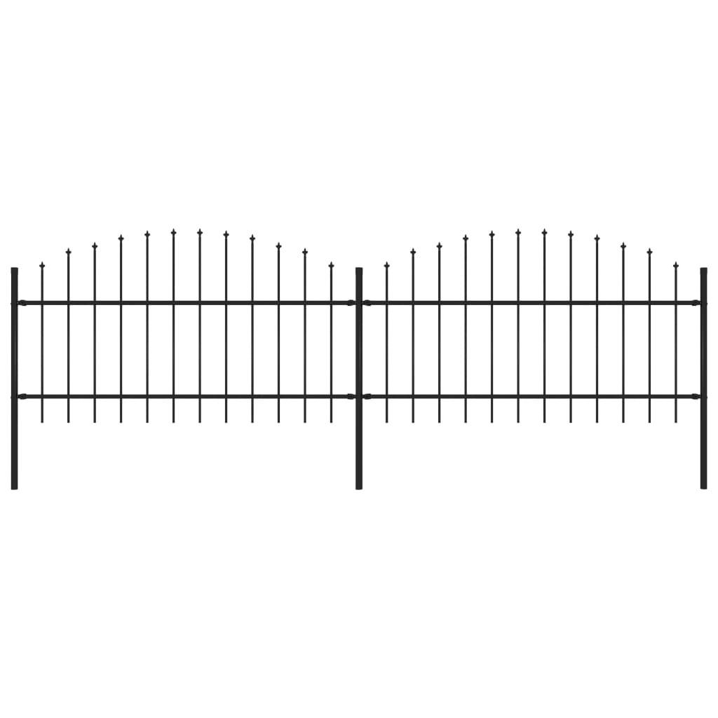 Havehegn med spydtop (1-1,25) x 3,4 m sort stål